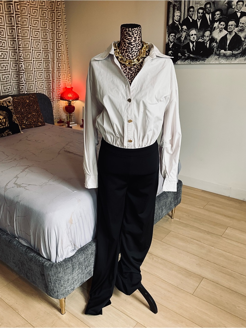 Classic Black White Office Jumpsuit